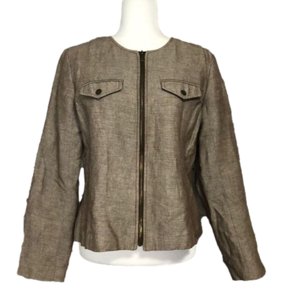 🚨 Isaac Mizrahi for Target Linen Blend Zip Blazer